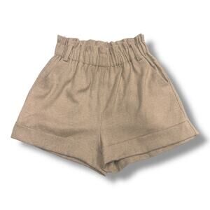 Lavender Brown Womens Tweed Paper Bag Shorts Size Medium Tan Brown Preppy